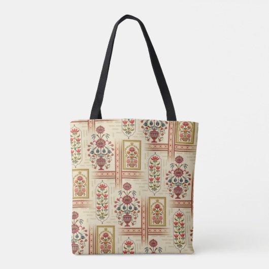 Naadloos, mooi moghal-bloemmotief met patter tote bag (Achterkant)