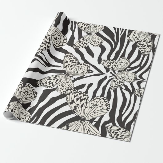 Naadloos multicolor vlinderpatroon. B Cadeaupapier (Uitgerold)