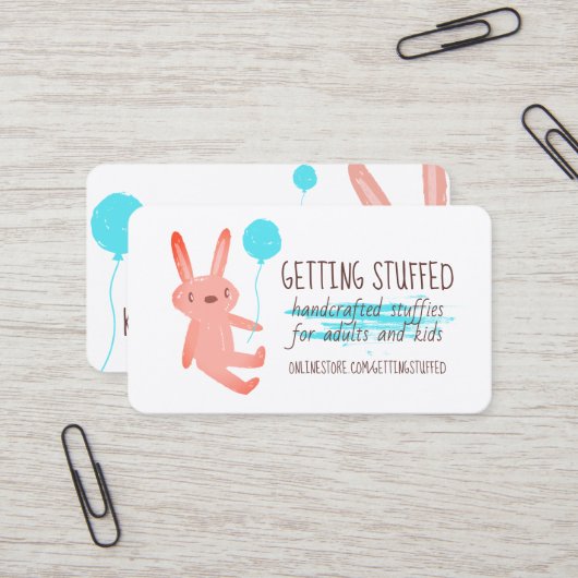 naadloos naadloos handgemaakt opgevuld dierlijk na visitekaartje (Voorkant / Achterkant in situ)