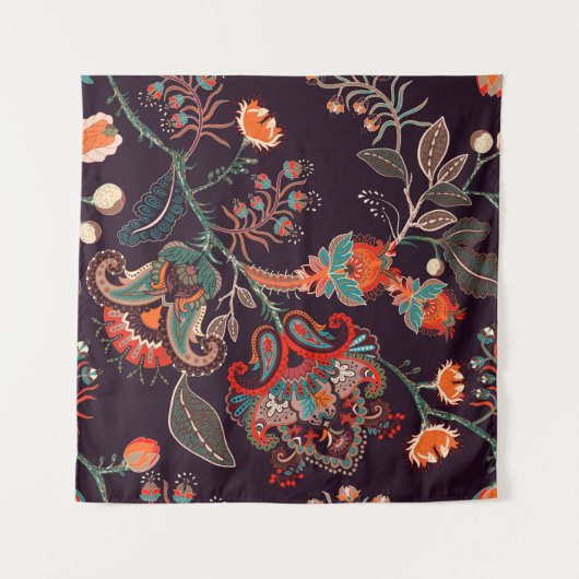 Naadloos natuur patroon. Achtergrond met groot dec Wandkleed (Voorkant (horizontaal))