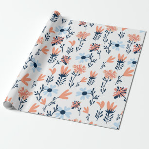 Naadloos natuurlijk bloemmotief, abstracte bloemen cadeaupapier