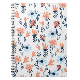 Naadloos natuurlijk bloempatroon, abstracte bloeme notitieboek