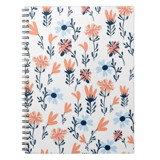 Naadloos natuurlijk bloempatroon, abstracte bloeme notitieboek