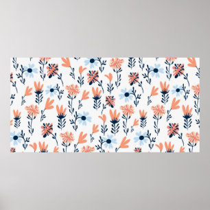 Naadloos natuurlijk bloempatroon, abstracte bloeme poster