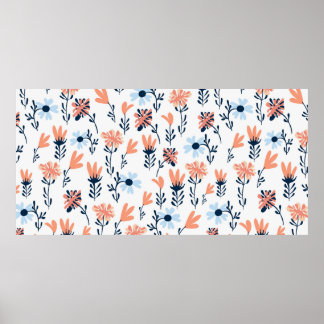 Naadloos natuurlijk bloempatroon, abstracte bloeme poster