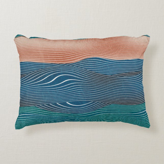 Naadloos natuurlijk landschapsheuvelpatroon. Horiz Accent Kussen (Voorkant)