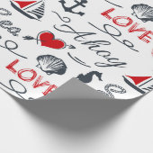 Naadloos nautisch patroon cadeaupapier (Hoek)