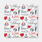 Naadloos nautisch patroon magneet (Voorkant)