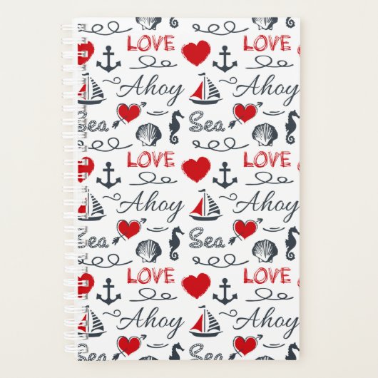 Naadloos nautisch patroon planner (Voorkant)