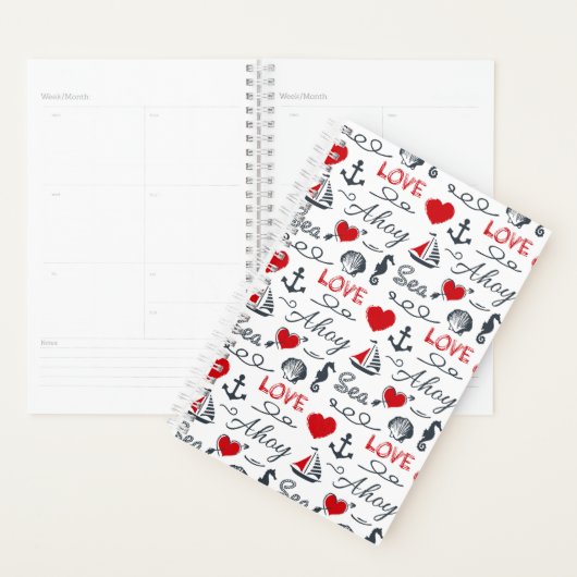 Naadloos nautisch patroon planner (Display)