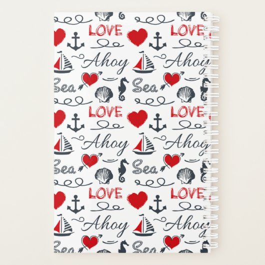 Naadloos nautisch patroon planner (Achterkant)