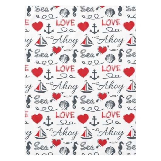 Naadloos nautisch patroon tafelkleed (Voorkant)