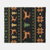 Naadloos  nordic herfst winterpatroon fleece deken (Voorkant (Horizontaal))