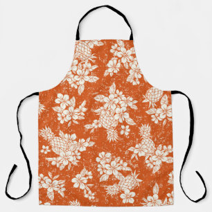 Naadloos oha-patroon van hibiscus en ananas, schort