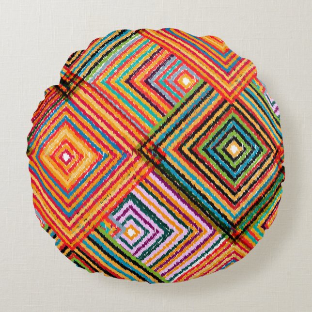 Naadloos ontwerp patchwork. Creative backgr Rond Kussen (Voorkant)