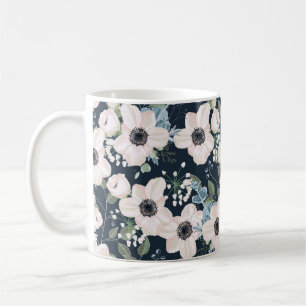 Naadloos ontwerp van florale waterverf met patroon koffiemok