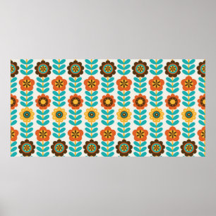 naadloos ontwerp van het bloempatroon.  illustrati poster