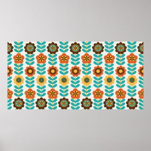 naadloos ontwerp van het bloempatroon.  illustrati poster (Voorkant)