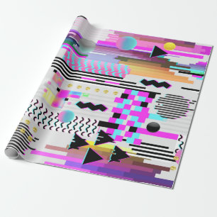 Naadloos ontwerp van patroonglitch. Cyberpunk Digi Cadeaupapier