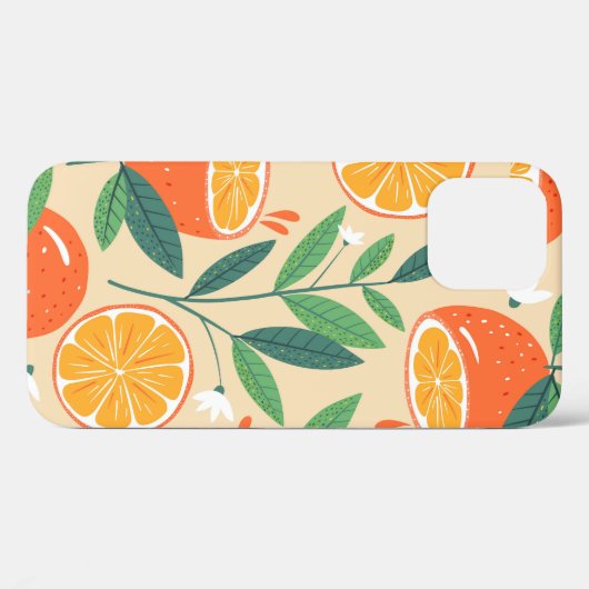 Naadloos oranje patroon, abstracte  kunst. Case-Mate iPhone case (Achterkant (horizontaal))