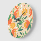 Naadloos oranje patroon, abstracte  kunst. grote klok (Hoek)