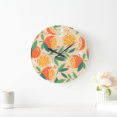 Naadloos oranje patroon, abstracte  kunst. grote klok (Huis)