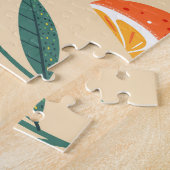 Naadloos oranje patroon, abstracte  kunst. legpuzzel (Zijkant)