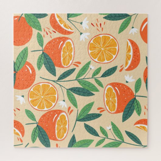 Naadloos oranje patroon, abstracte  kunst. legpuzzel (Verticaal)