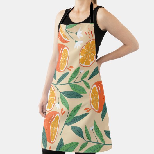 Naadloos oranje patroon, abstracte  kunst. schort (Insitu)