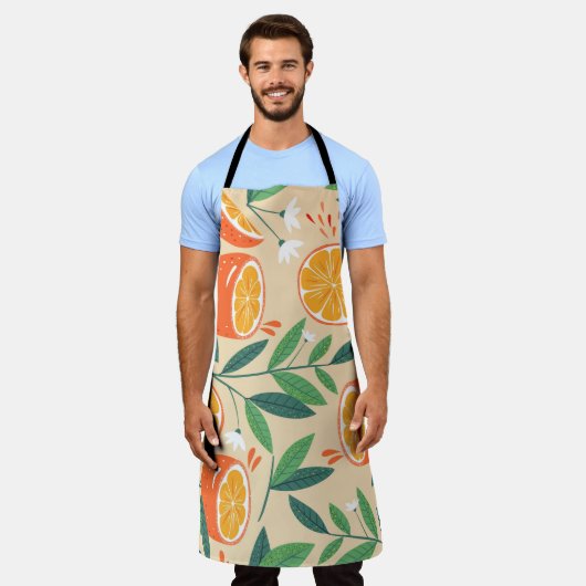 Naadloos oranje patroon, abstracte  kunst. schort (Gedragen)