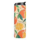 Naadloos oranje patroon, abstracte  kunst. thermosbeker (Gedraaid links)