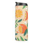 Naadloos oranje patroon, abstracte  kunst. thermosbeker (Geroteerd rechts)