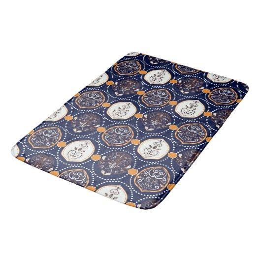 Naadloos ornament floreel abstract badmat (Gekanteld)