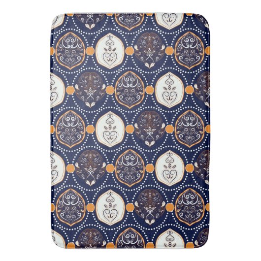 Naadloos ornament floreel abstract badmat (Voorkant Verticaal)