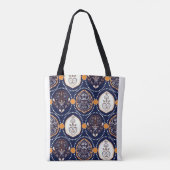 Naadloos ornament floreel abstract tote bag (Achterkant)