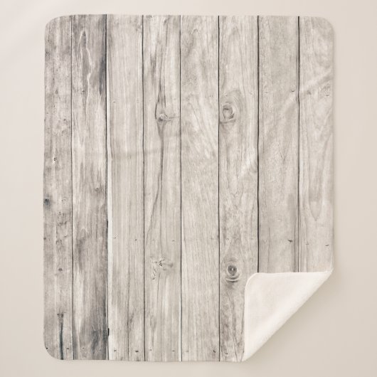 Naadloos oud hout: getextureerde muurachtergrond sherpa deken (Voorkant)