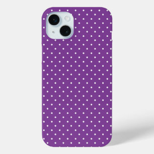 Naadloos paars achtergrond polka stippenpatroon iPhone 15 mini hoesje