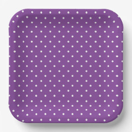Naadloos paars achtergrond polka stippenpatroon  papieren bordje