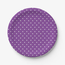 Naadloos paars achtergrond polka stippenpatroon  papieren bordje