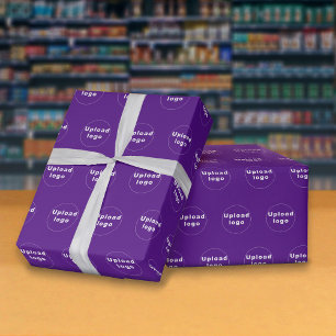 Naadloos Paars Logo-pakpapier voor bedrijven Cadeaupapier