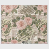 Naadloos Parijs reisbehang.  krant Cadeaupapier (Vlak)