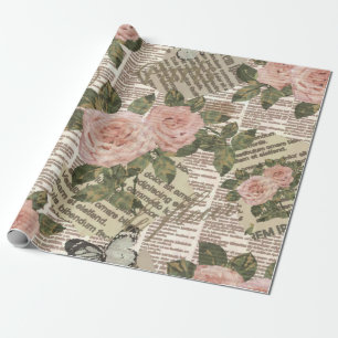 Naadloos Parijs reisbehang.  krant Cadeaupapier