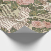 Naadloos Parijs reisbehang.  krant Cadeaupapier (Hoek)