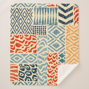 Naadloos patchwork-patroon. Een collectie van hand Sherpa Deken