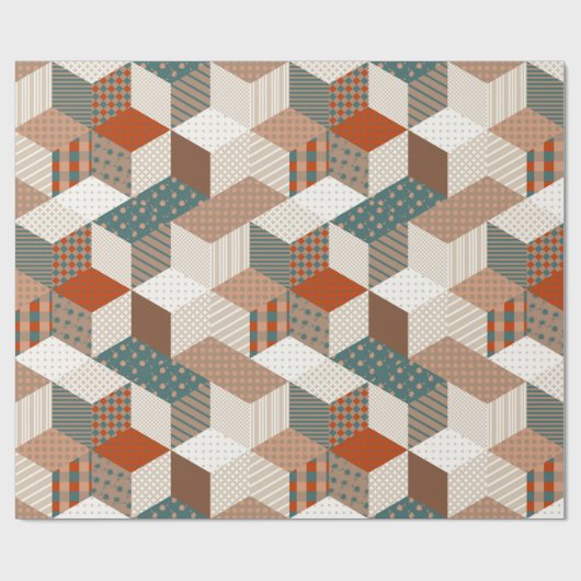 Naadloos patchwork-patroon met sterren. bac cadeaupapier (Vlak)