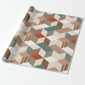 Naadloos patchwork-patroon met sterren.  bac cadeaupapier (Uitgerold)