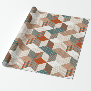 Naadloos patchwork-patroon met sterren.  bac cadeaupapier