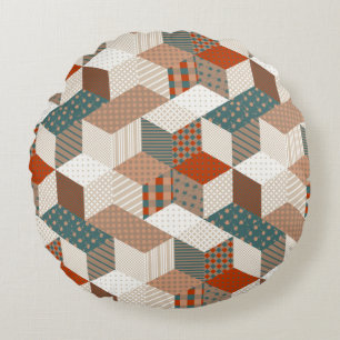 Naadloos patchwork-patroon met sterren.  bac rond kussen