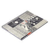 Naadloos patchwork-patroon van abstracte doedels. notitieboek (Linkerzijde)