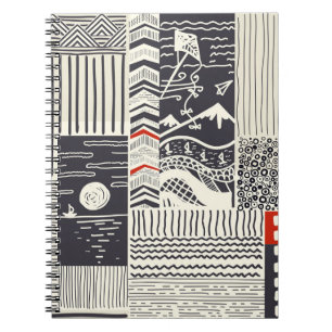 Naadloos patchwork-patroon van abstracte doedels. notitieboek